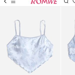 Blue floral hem cami top